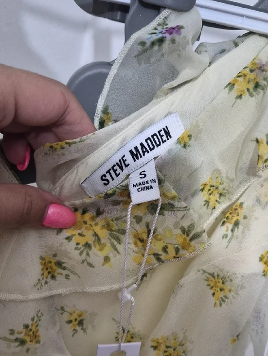 Steve Madden Cream Floral Ruffle Jumpsuit - Picture 3 of 6